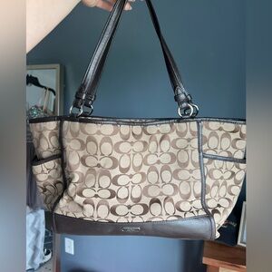 Vintage coach monogram tote